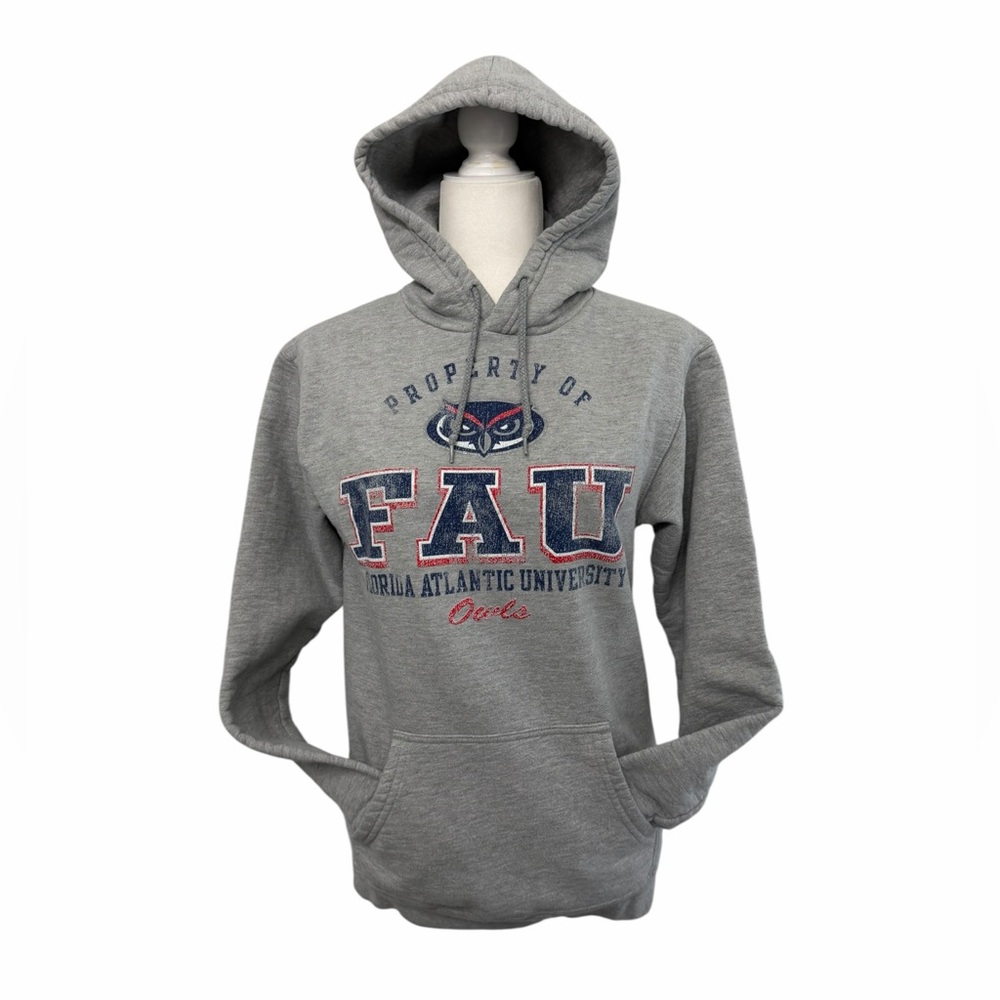 Gray FAU Graphic Hooded Sweatshirt - Size Small